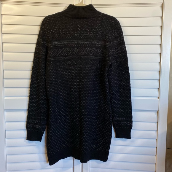 LRL Ralph Lauren Mini Sweater Dress Tunic Black Shimmery Silver Size XL - Picture 6 of 7